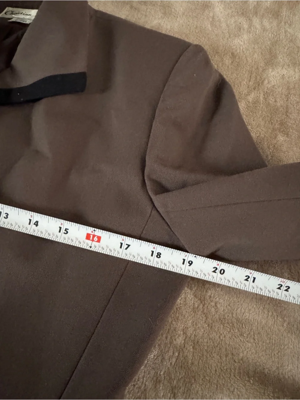 Vintage Christian Dior Wool Blazer Size 8 Brown Black Trim Quiet Luxury